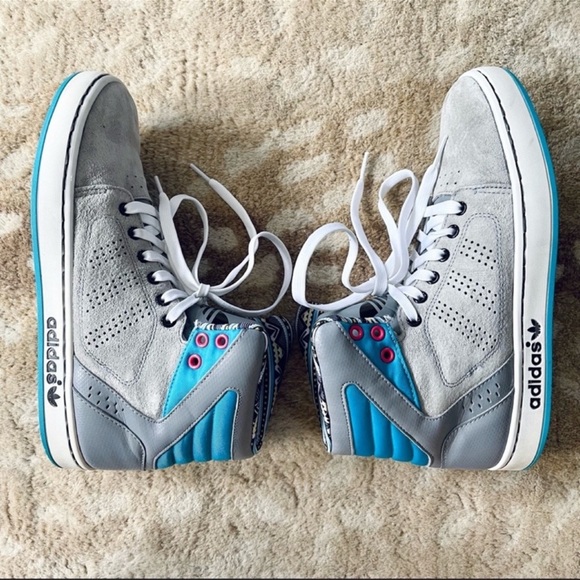 Adidas Adi High EXT Hightop Suede Sneaker 2012 Retro Style In Gray Blue Size 7 - Picture 5 of 12